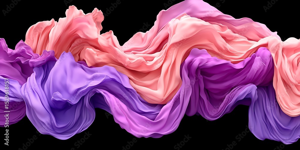 Obraz premium Luxurious Fabrics in Flowing Harmony, Displaying Elegance and Dynamic Colors