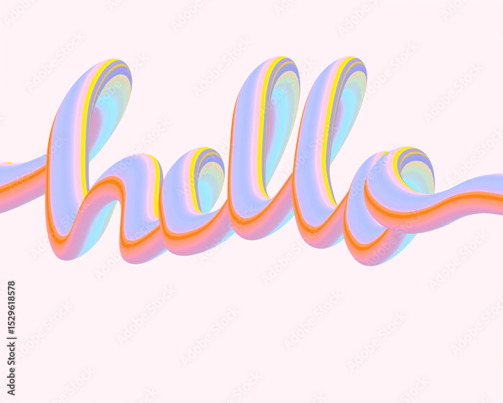 Obraz premium Gravity of hello with rainbow arrows textured for greeting card or template font