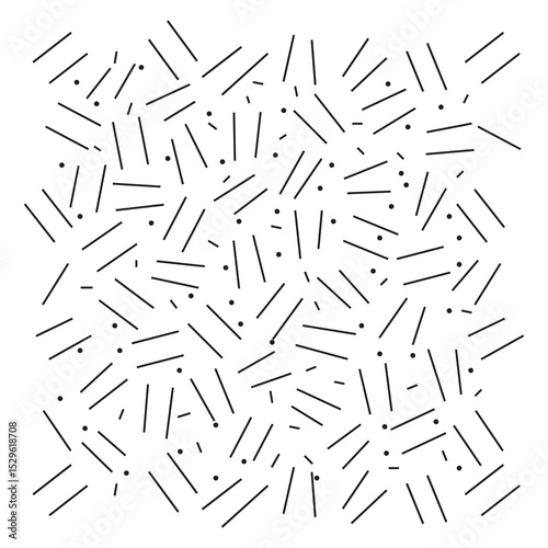 Scattered Lines and Dots Pattern Zigzag  Dots Pattern