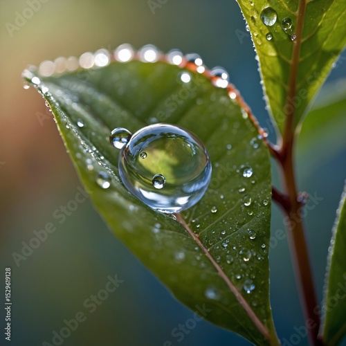 water drops on a leaf