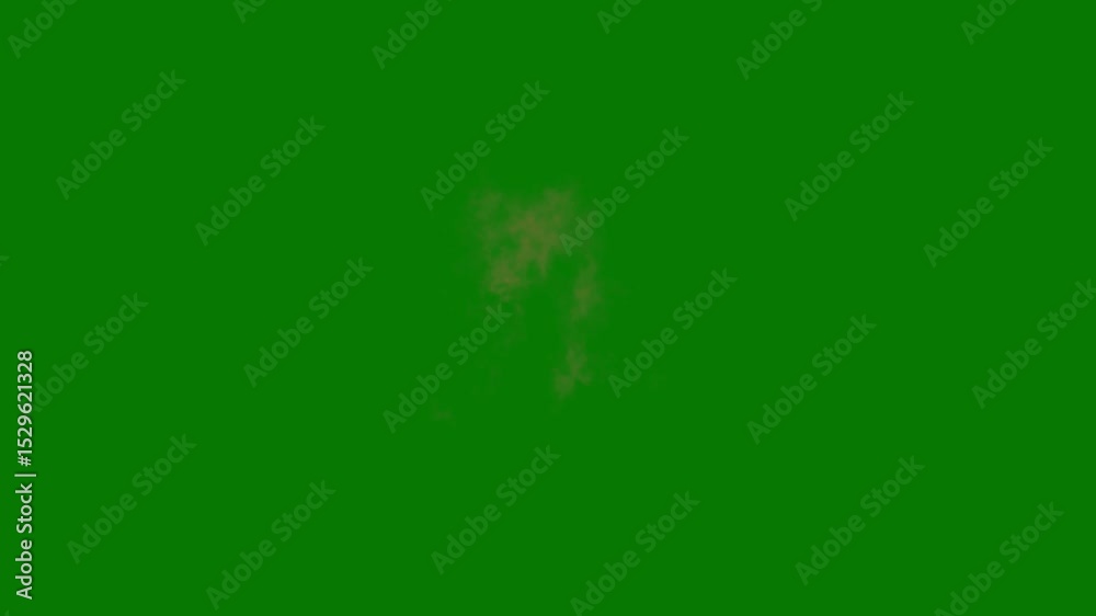 A green background with white border  screen red cloud in the middle smoke coming out of it yellow bird on fire is burning green screen animated chromakey background figure backgrounds