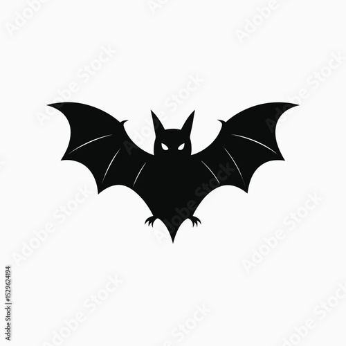 silhouette vector icon of bat on white background in Adobe Illustrator Artwork