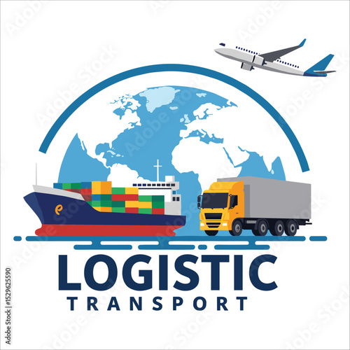 Illustration graphic design of express logistic transportation concept logo design template