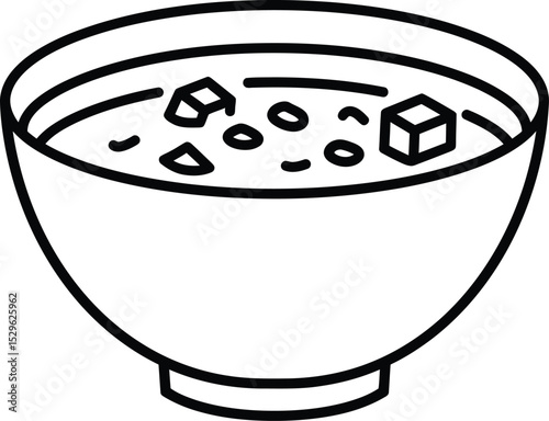 Bowl of Flavorful Soup: A simple yet captivating illustration showcases a hearty bowl filled with a delicious soup, inviting warmth and satisfaction.