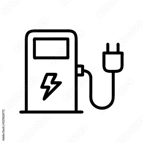 Electric car charging station. electric plug. Electric vehicle charging station icon illustration