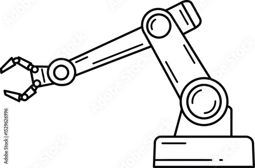 Robotic Arm: A sleek, monochromatic representation of a robotic arm, signifying automation, precision, and technological advancement.