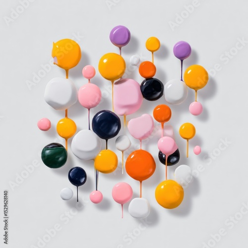 Colorful Paint Drops Abstract Background