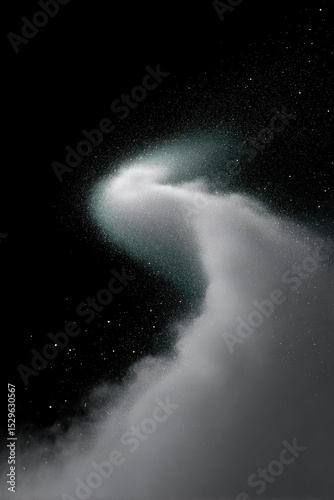 Cosmic Dust Swirls Reflecting Starlight Against a Dark Background