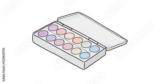 Pastel-Colored Palette with Open Lid