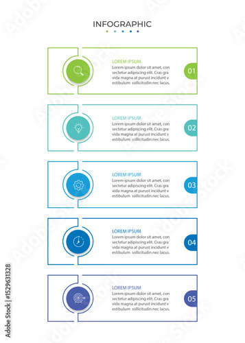 Timeline infographic design element and number options. Business concept with 5 steps.