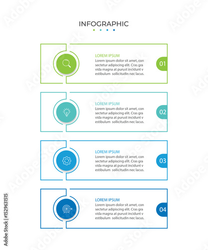 Timeline infographic design element and number options. Business concept with 4 steps.
