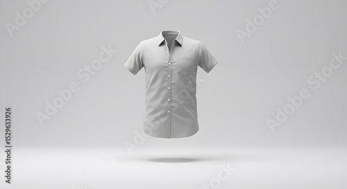 Grey Short Sleeve Shirt Mockup: Minimalist Product Presentation for Apparel Design and Branding