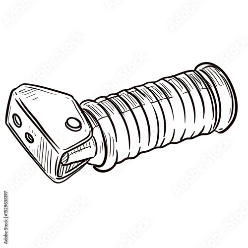 Hand-drawn illustration of motorcycle handlebar grips