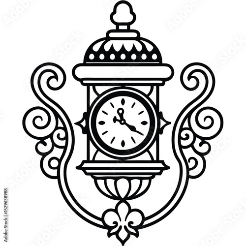 Antiq Clock Line Art Vectors – Adobe Stock
