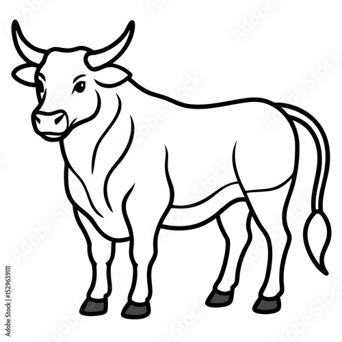Bull line art vector