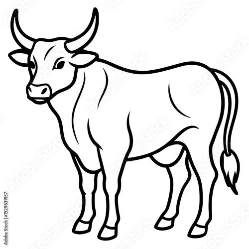 Bull line art vector