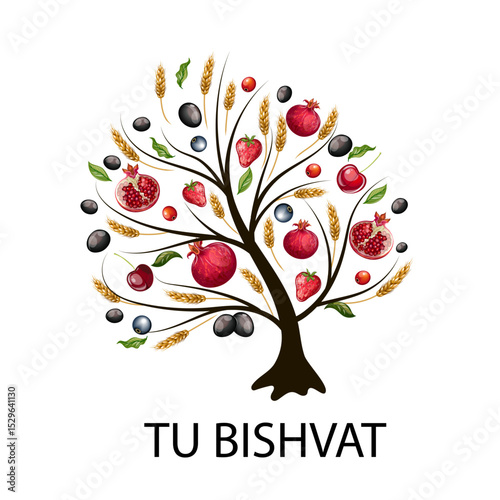 Illustration for the holiday of Tu Bishvat.