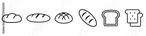 Bread icon vector set. Loaf illustration sign collection. baked goods symbol. Toast Logo. Breads web icons.