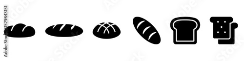 Bread icon vector set. Loaf illustration sign collection. baked goods symbol. Toast Logo. Breads web icons.