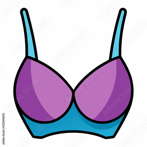 Minimal Bra Vector on White Background
