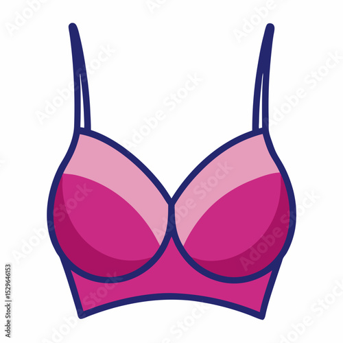 Minimal Bra Vector on White Background