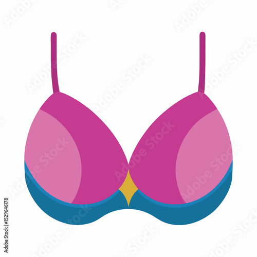 Minimal Bra Vector on White Background