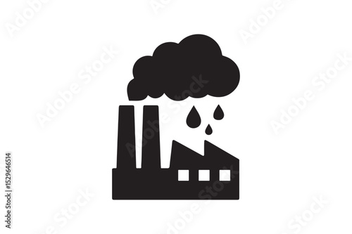 Air pollution silhouette vector with white background