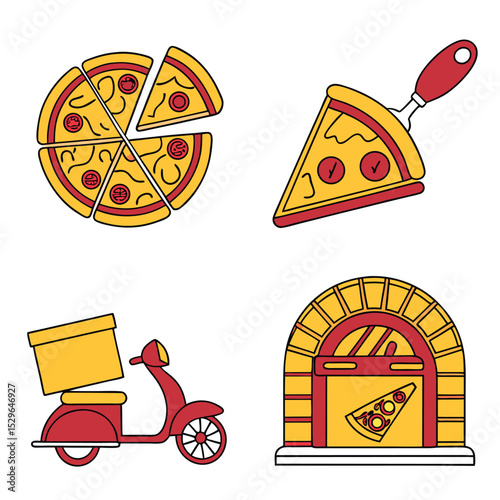 Delicious Pizza Icons Vector Graphics for Restaurants, Menus, and Food Blogs