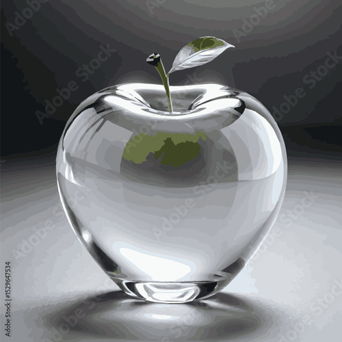 A vector of crystal apple design Art & Illustration