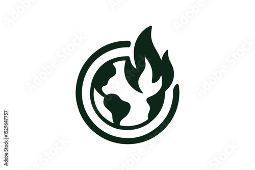 Climate action silhouette vector with white background