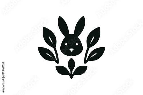 Eco fauna silhouette vector with white background