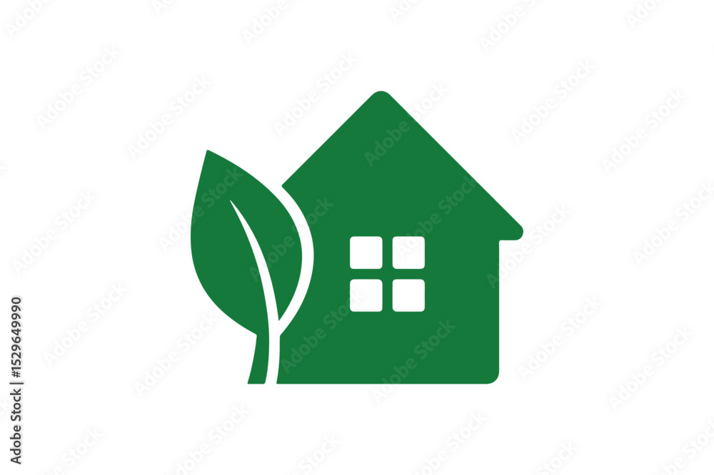 Green home silhouette vector with white background Green home silhouette vector with white background