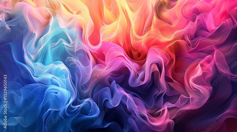 Fototapeta premium This stunning abstract image features colorful flowing patterns of light and hue, creating a mesmerizing visual experience that evokes emotion and creativity.