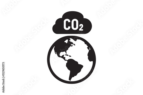 Greenhouse gas silhouette vector with white background