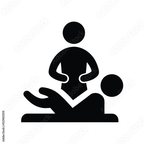 Massage Procedure Icon with Hands and Back