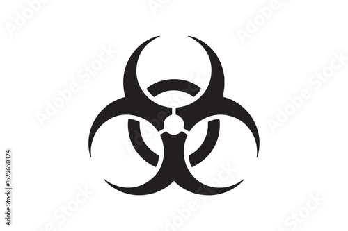 Hazard symbol silhouette vector with white background