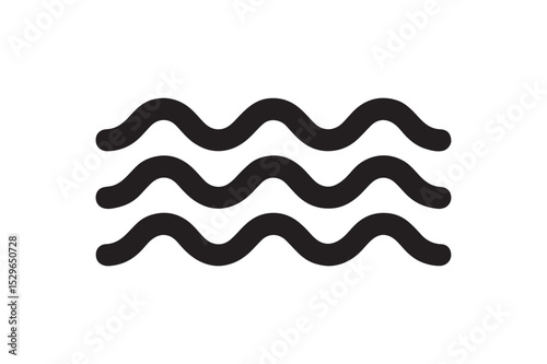 Ocean waves silhouette vector with white background