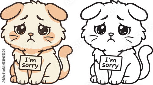 Cute cat saying sorry