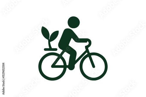 Sustainable lifestyle silhouette vector with white background