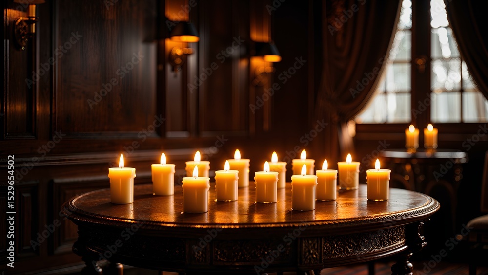 Soft candlelight flickering in a dimly lit room Soft candlelight flickering in a dimly lit room