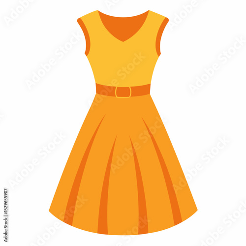 Simple Dress Vector on White Background