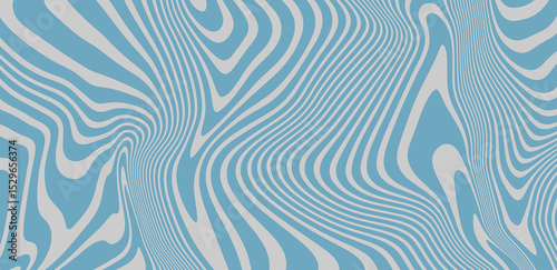 Groovy blue background. waves and vintage 60s vector illustration