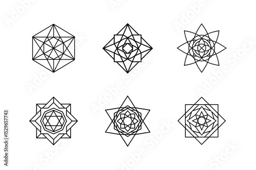fractal line art vector illustration design