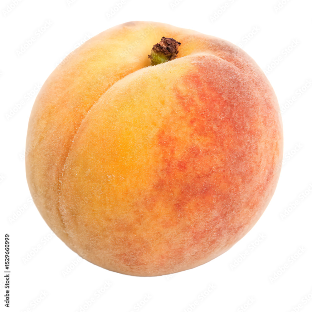 Fototapeta premium A peach whole isolated on a transparent background 