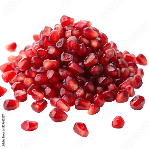 A pomegranate seeds pile isolated on a transparent background

