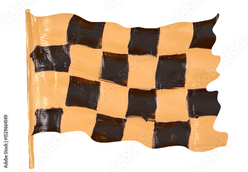 hand drawn checkered flag in chocolate color