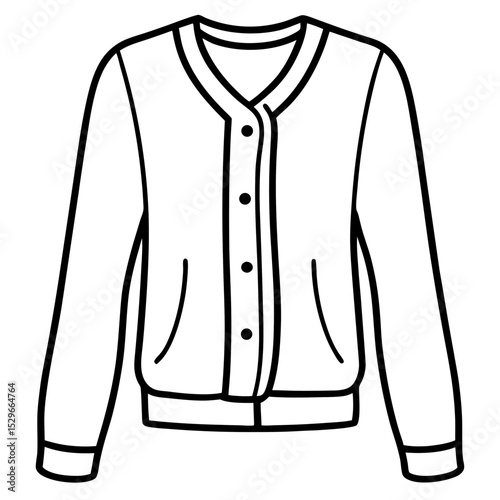 Cardigan line art vector