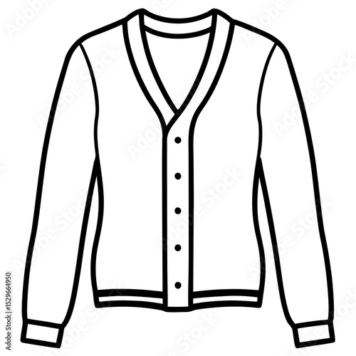Cardigan line art vector