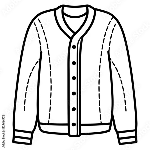 Cardigan line art vector