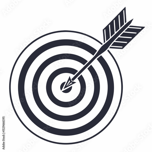 Dart hits the bullseye, symbolizing business success and accurate goal achievement